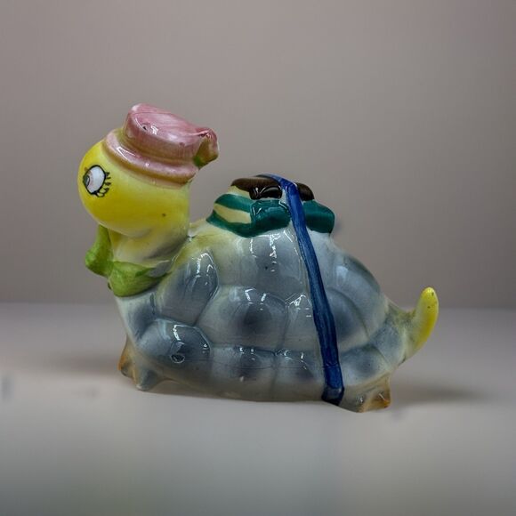 Vintage Japan Turtle Figurine, Mid Century Ceramic Anthropomorphic Turtle - Picture 3 of 5
